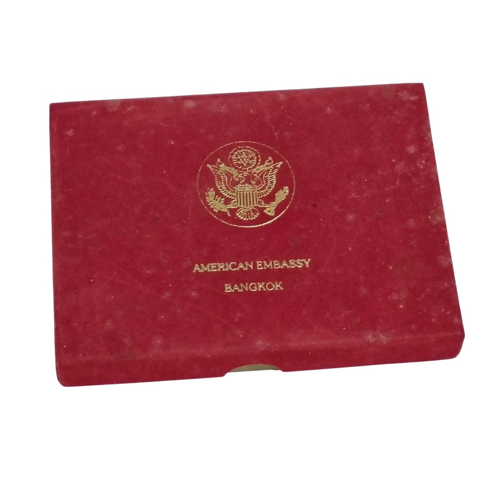 American Embassy Bangkok Playing Cards Red Blue‎ Gold Seal Eagle Collectible